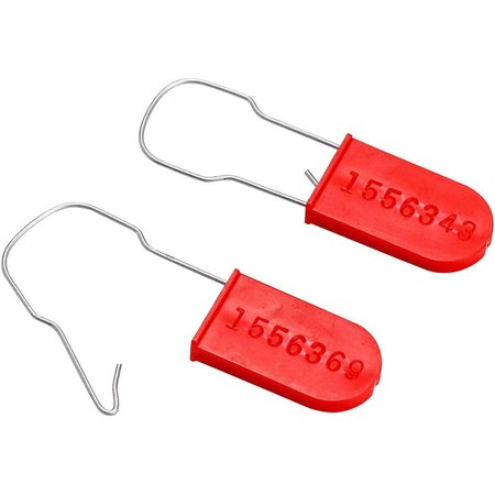 BRADY Padlock Plastic Seals, Red, 100PK 95173